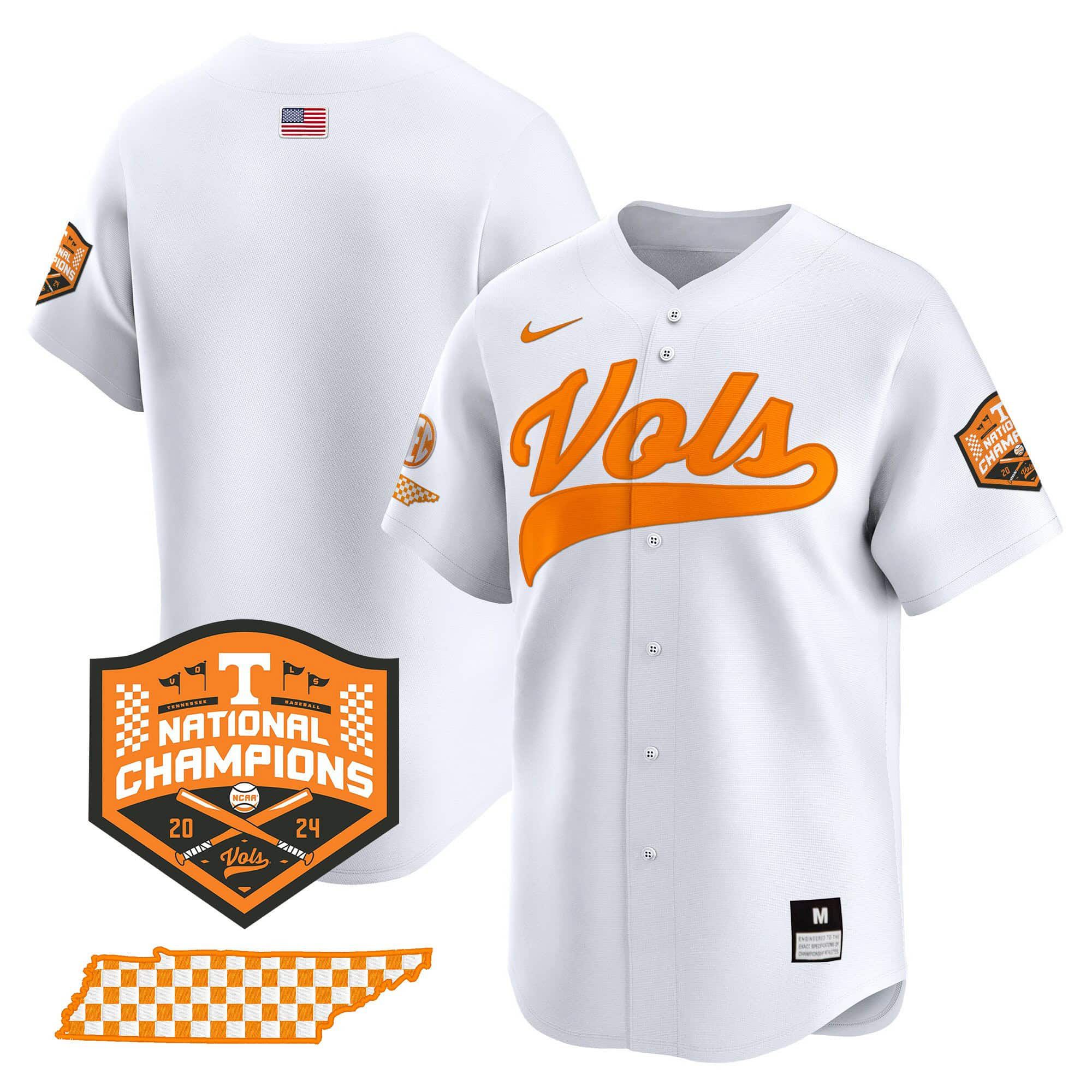 Men Tennessee Volunteers Blank White 2024 Nike Champions Vapor Premier Limited NCAA Jersey->customized nfl jersey->Custom Jersey